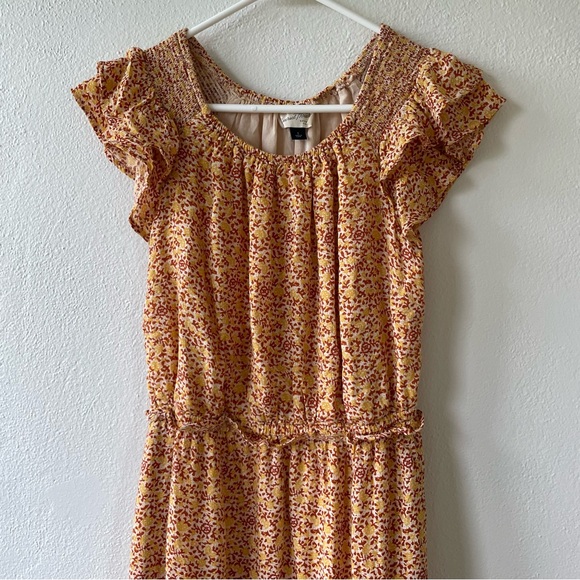 🌼UNIVERSAL THREAD Golden yellow and rust orange floral maxi dress - Picture 5 of 8